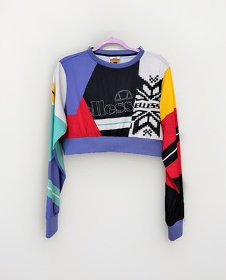 NWT Ellesse Cropped Long Sleeve Graphic Shirt Womens Large Streetwear Hipster