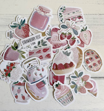 Strawberry Fest Junk Journal Stickers Scrapbook Supply Papercraft Ephemera