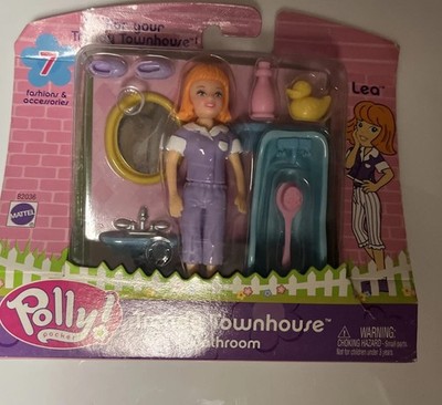 2002 Mattel Fashion Polly Pocket Trendy Townhouse BATHROOM with LEA New Sealed