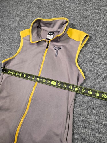 Nike Kobe Bryant Mujer’s Chaleco Sin Mangas Gris Amarillo Cremallera Completa Baloncesto Talla S - Imagen 3 de 8