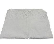 Lenzuolo matrimoniale vintage bianco ricamato occhiello floreale lenzuola cotone boho