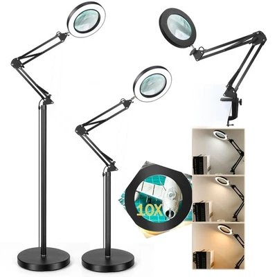 10x Dioptrien Lupenleuchte Lupenlampe mit Clip Lupe Licht Tischlampe 72 LED NEU - Bild 1 von 4