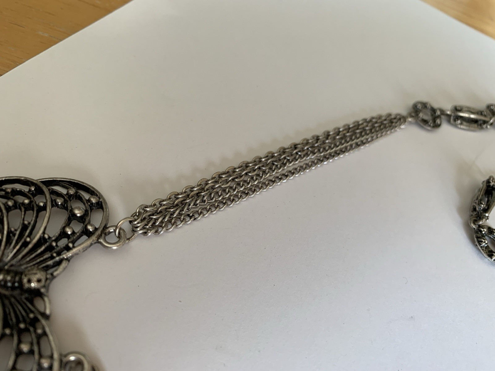 Silver Chains Necklace 30” Butterfly Retro BoHo G… - image 17