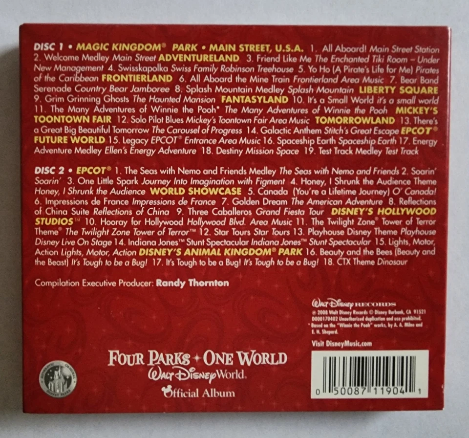 Four Parks One World: Walt Disney World Official Album CD 2 Discs + Booklet 2008 - Image 2 of 3