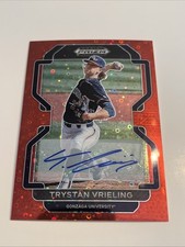 2022 Panini Prizm Draft Picks Trystan Vrieling /99 Auto Red Disco Yankees