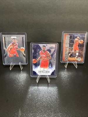 Zion Williamson 3 Card Lot Prizm Mosaic Honors Pelicans  