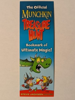 OFFICIAL MUNCHKIN TREASURE HUNT BOOKMARK OF ULTIMATE MAGIC! Steve Jackson Game
