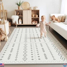 PIGLOG Baby Foam Play Mat 72x48 Interlocking Floor Tiles Easy Clean Bohemia