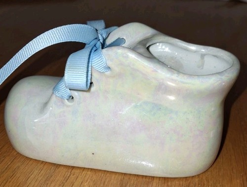 Stivaletto bambino ceramica iridescente 5" scarpa rosa o blu nastri doccia festa - Foto 12 di 20