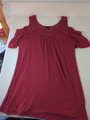 Bebop Burgundy Red Cold Shoulder Dress Size med