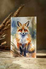 ACEO Watercolor Red Fox Art Print – Woodland Fox Painting – Rustic Forest Animal