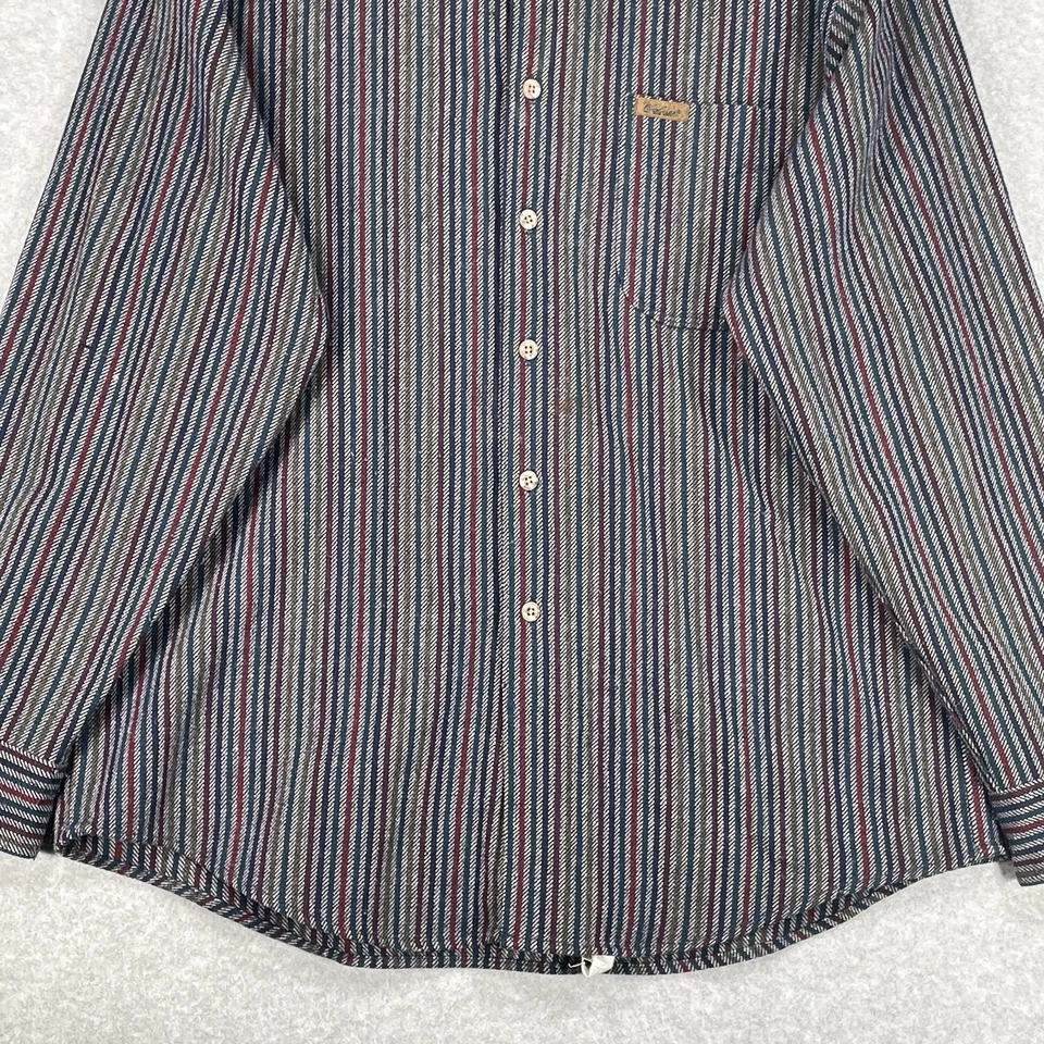 Camisa Woolrich Vintage L Gris Rayas EE. UU. Ropa de Trabajo Exterior Pesada Abotonada Foto 3 de 4