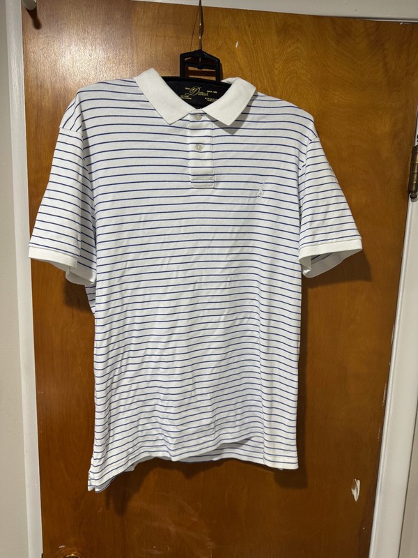 Polo Ralph Lauren Stripe Size Large – White W/Blue Stripe