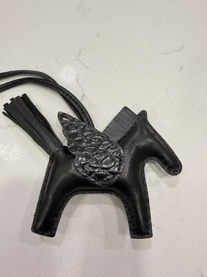 Hermes Pegase PM Pegasus Black Horse bag Charm Keychain Bag Accessory rare