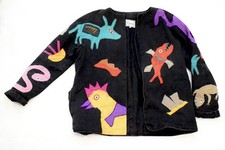 Vintage Girassol Black Multicolor Animal Prin...