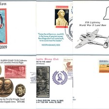 x6 LOT Cedar Rapids Stamp Club Covers Obama Lincoln Wright Brothers P38 FDC 1 3O