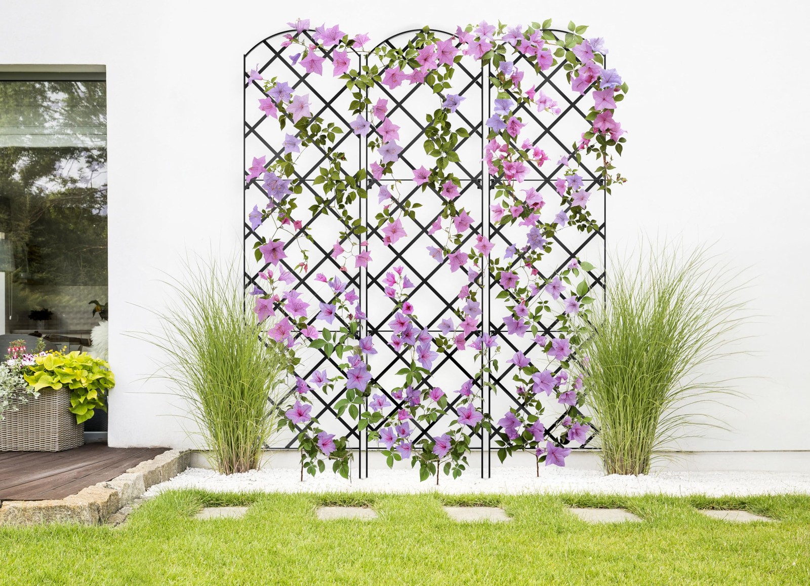 Giant Trellis, 108” high (9’ Tall) by 28” Wide Trellis with Arched top - Pack...