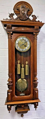 Antike dreifachgewichtige Grande Sonnerie Wien Wanduhr um 1870 MITH MEINDLE WIEN