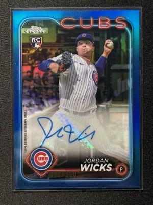 2024 Topps Chrome - Rookie Autograph Jordan Wicks AC-JW Blue Refractor 1 /150