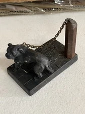 Vintage A.C. Williams Cast Iron Dog On Chain Faneuil Hall Boston Travel Souvenir