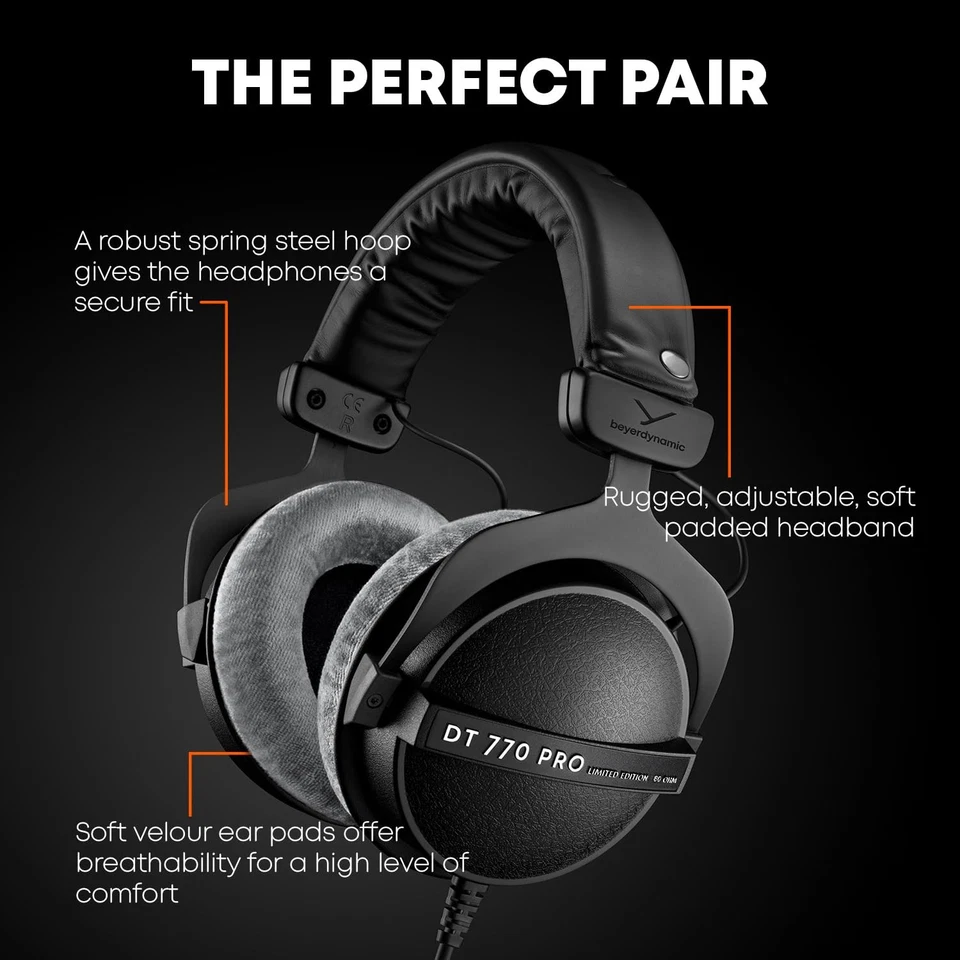 DT 770 Pro 32 Ohm Studio Headphone, Grey (DT 770 Pro 32 Ohm Grey) - Image 2 of 4