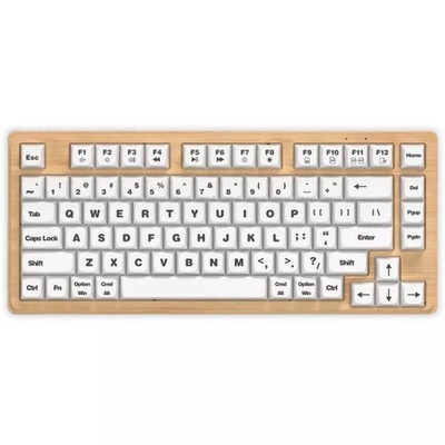 iJoy Wireless Wooden Keyboard Slim Design White QWERTY -  Open Box