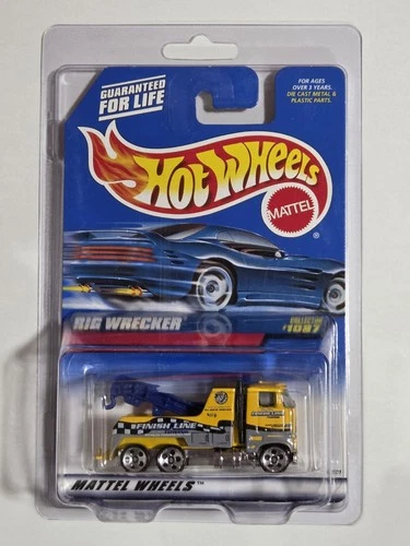 Vintage 1999 Hot Wheels - Yellow Rig Wrecker COE Tow Truck 1:64 In Protector