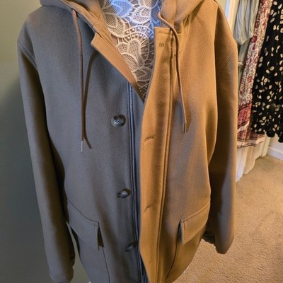 Sandro Women's Tan Pea Coat with Hood