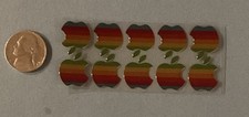 10 pcs x Apple sticker Rainbow Retro 3D Domed Apple logo for MacBook 15mm X 15mm