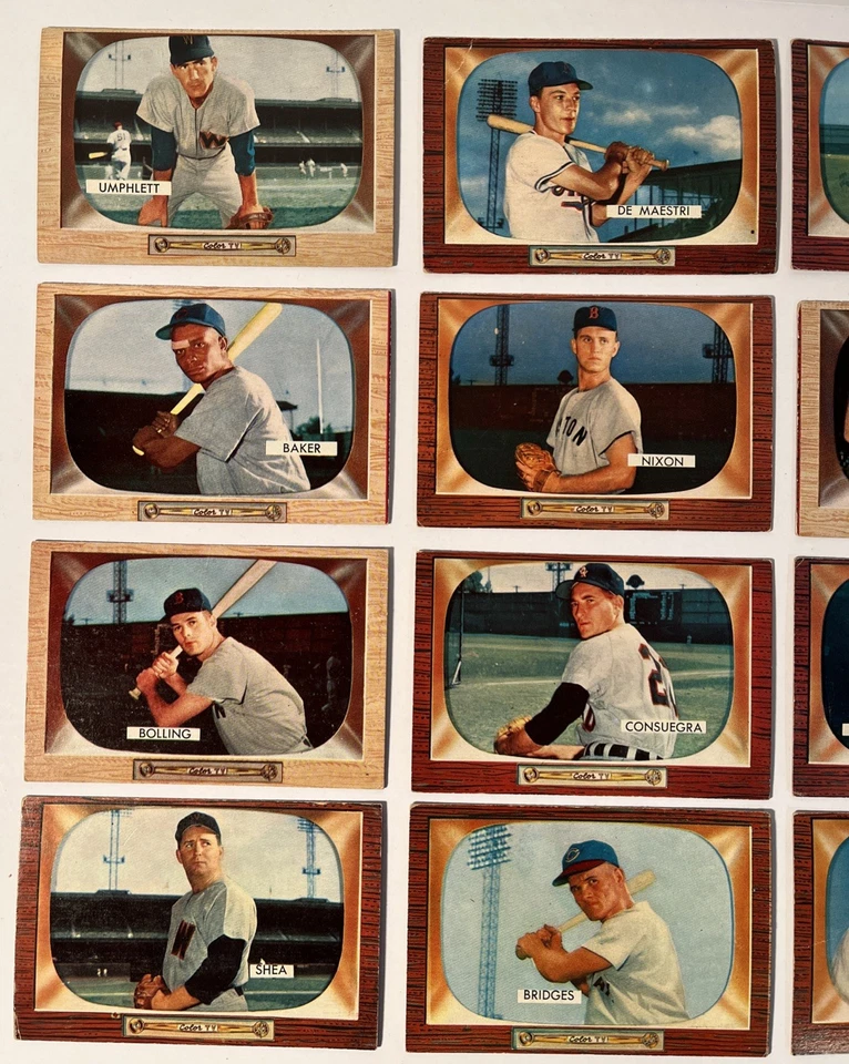 1955 Bowman Starter Lot Of 16 Different Cards-Bob Grim,Johnny Logan (B18)#6 - Image 2 of 4