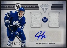2011-12 Panini Titanium Rookie Reserve Jake Gardiner RC Auto 014/100 Jersey 0411