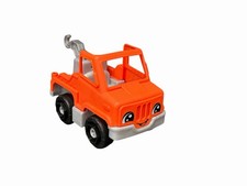 Fisher Price Little People Orange Tow Truck Smile Face City Worker Vehicle