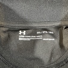 Under Armour Polo Shirt Mens 2XL Black HeatGear Loose Fit Golf Short Sleeve