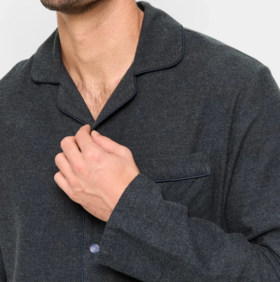 Mens size M Navy twill soft flannel flannelette pyjamas COTTON Target NEW 1111 - image 2 of 4