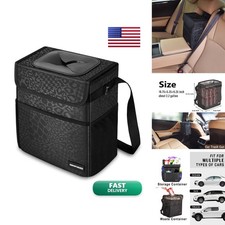 Sibofuego Car Trash Can With Lid 2 Gallons Black Leopard Sibofuego Car Trash Can With Lid 2 Gallons Black Leopard