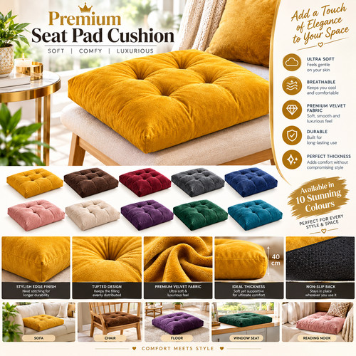 Seat Pad Dining Room Garden Kitchen Chair Seat Cushions Tie On Chair Cushions