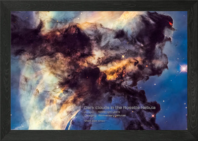 Rosettennebel Dunkle Wolken Gerahmtes Wandbild Poster Leinwanddruck Bild
