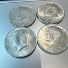 1964 Kennedy Half Dollar Silver Coins Lot of 4, 50C, Circulated