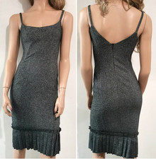 AUTH Dolce & Gabbana Vintage D&G Bodycon Wool Pleated Gray Italy Dress IT40