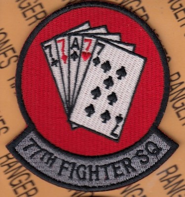 USAF Air Force 77th Fighter Squadron FS GAMBLERS ~3.75'' patch c/e