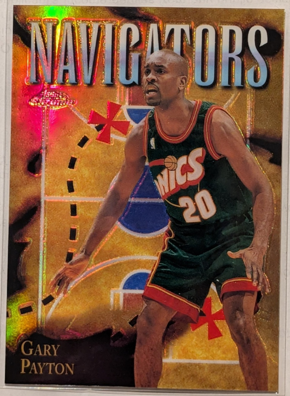 GARY PAYTON 1998-99 Topps Chrome #SB2 Season's Best Navigators Refractor HOF