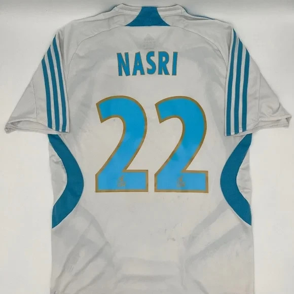 Nasri #22 Marseille 2007/2008 Home ORIGINAL Adidas VTG Rare Soccer Jersey (M)