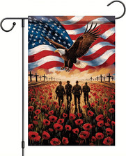 Patriotic Memorial Day Garden Flag 12x18 Inch Double Sided 4th of July Independe