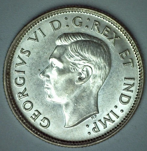 1940 Canada Silver 25 Cents Coin BU Canadian Quarter Uncirculated 25c