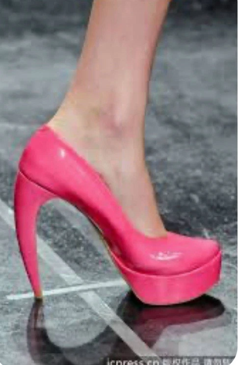 Sapatos femininos Walter Steiger salto unicórnio rosa biqueira fechada plataforma Itália UE 40 - Imagem 2 de 4