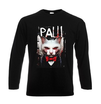 Horror Katzen Pfote 2 Horror Pfote Schwergewicht Neuheit Herren Langarm T-Shirt Oberteil