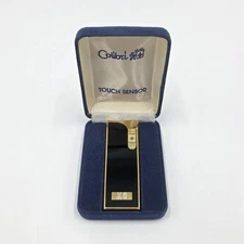Vintage Colibri Touch Sensor Lighter Black & Gold with Box and Papers Untested