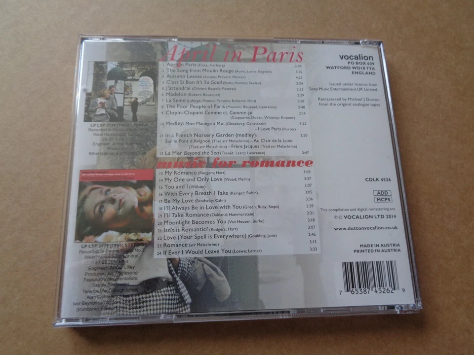 George Melachrino Strings - April In Paris - Vocalion Records CD - Image 2 of 2