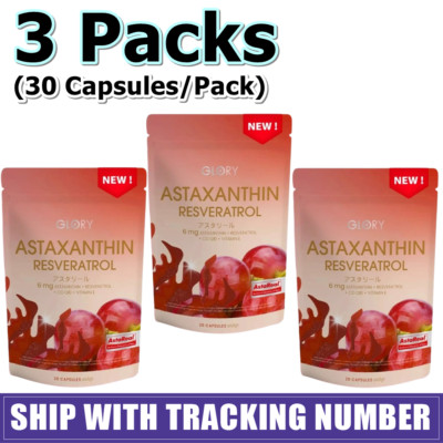 3X Glory Astaxanthin Grape Skin Extract Co Q10 Brightening Whiten Anti-Oxidant