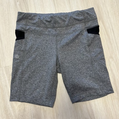 Athleta Be Free Gray Black side pocket bike biker shorts womens size XS |  eBay